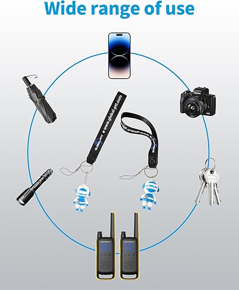 Global-PTT 2-Pack Lanyard for Mobile Walkie Talkie Two-Way Radios Case with Silicone Cartoon Figures – Durable Plastic Strap Perfect for Keys, Cameras Flashlights and More