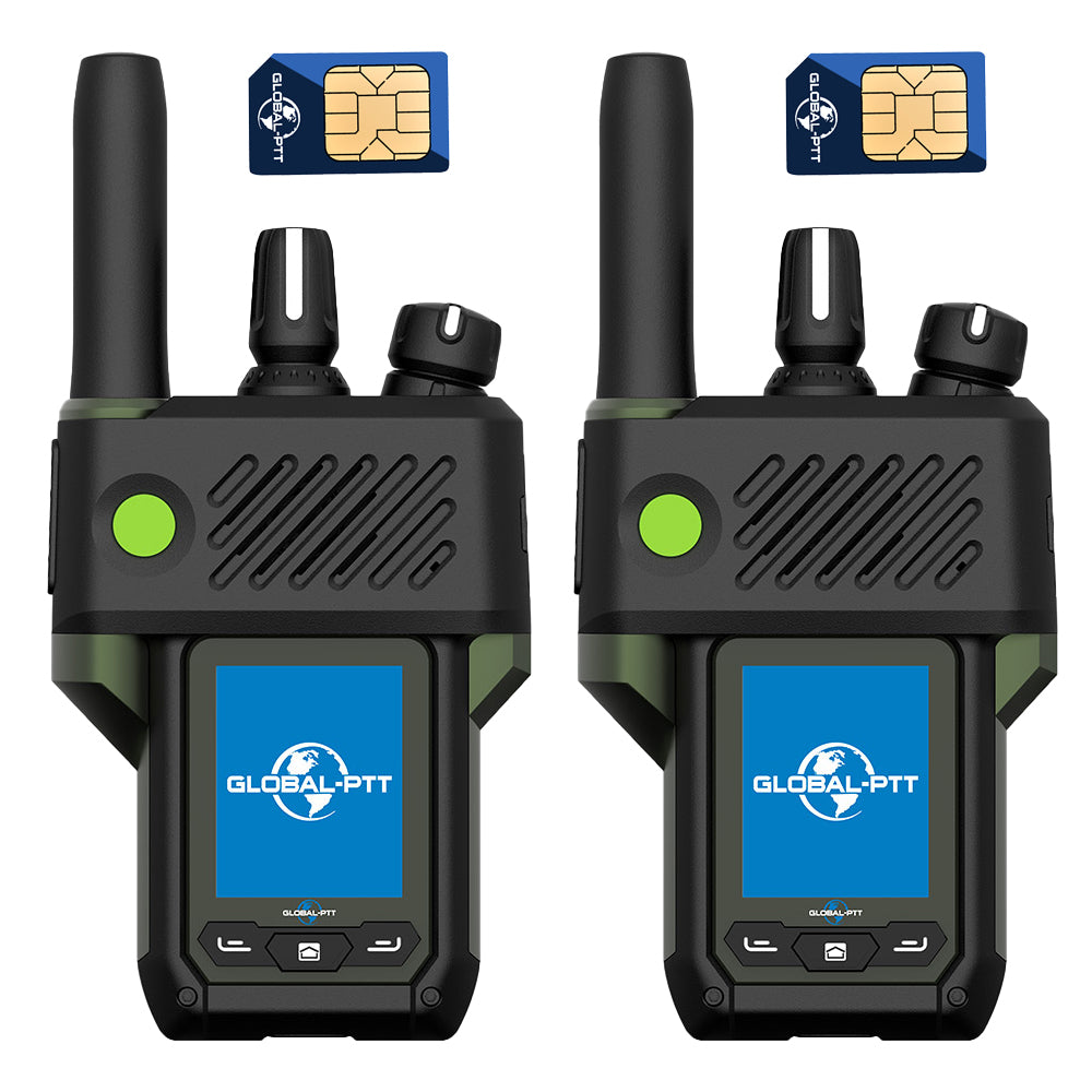 Global-PTT G6Plus 4G LTE Two-Way PoC Radios - 8800mAh Battery Nationwide Coverage Unlimited Communication Range - Metal Body Walkie Talkies