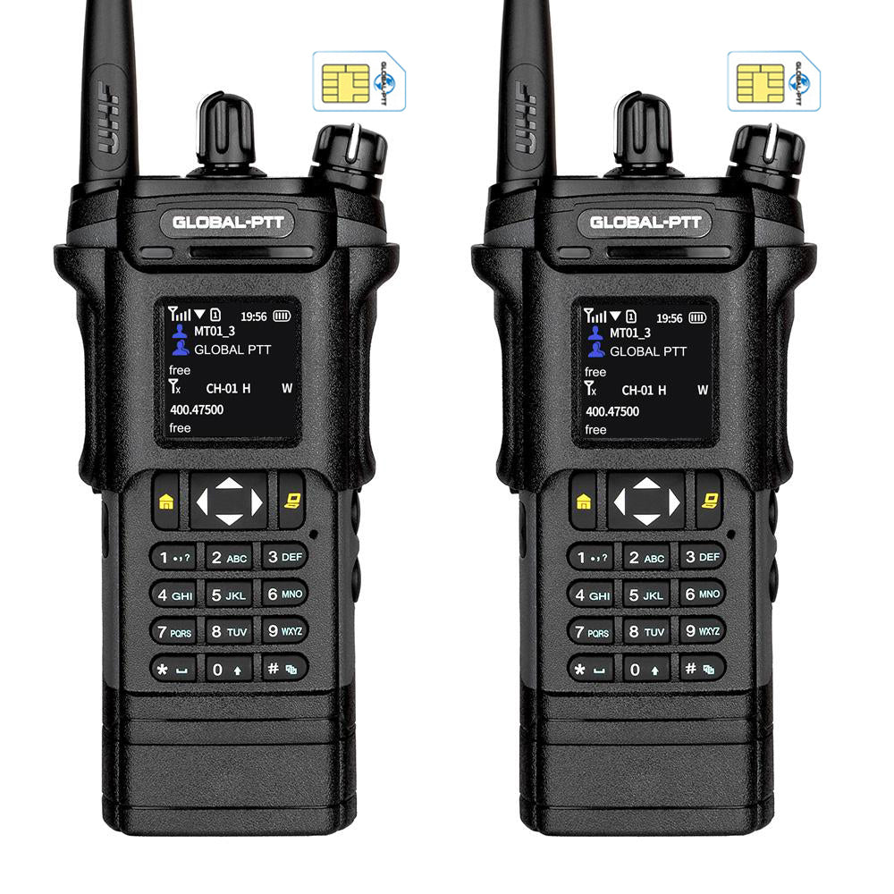2-Pack 4G LTE PoC and Analog UHF Two-Way Radios, Nationwide PTT Unlimited Range Walkie Talkie - Included 1-Year Data Plan